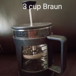 New.  3 Cup BRAUN Coffee  Press ...CERRITOS 