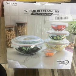 Sedona Kitchen 10- Piece Glass Bowl Set