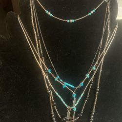 6x Liquid Silver & Turquoise Native American Necklaces