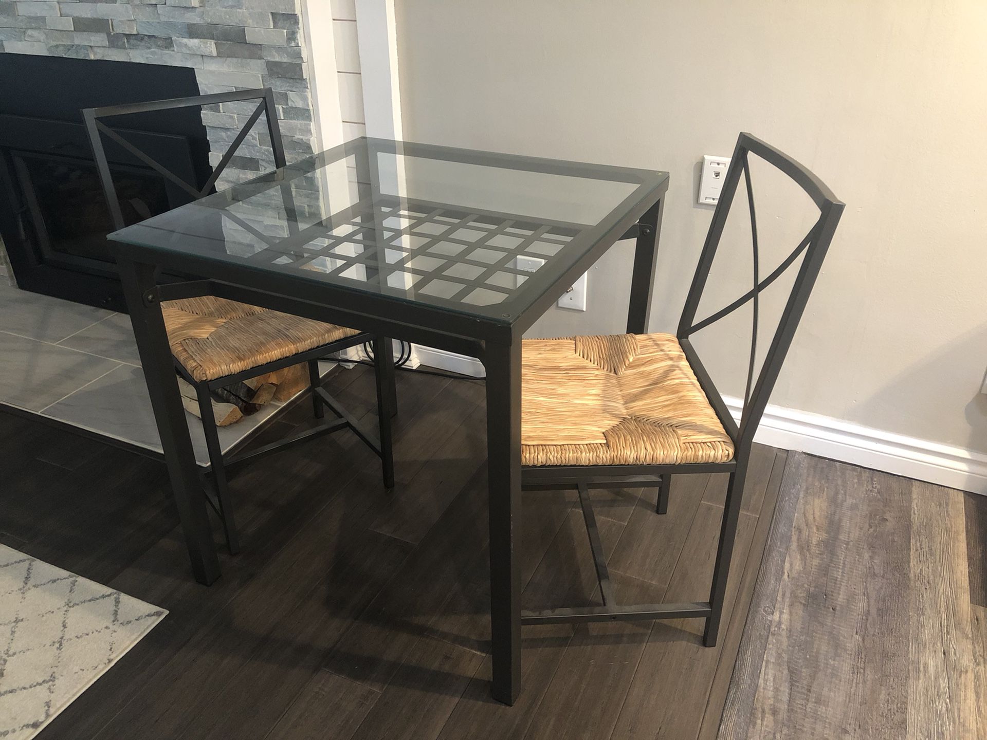 IKEA GRANAS Dining Set - glass top table and 2 chairs