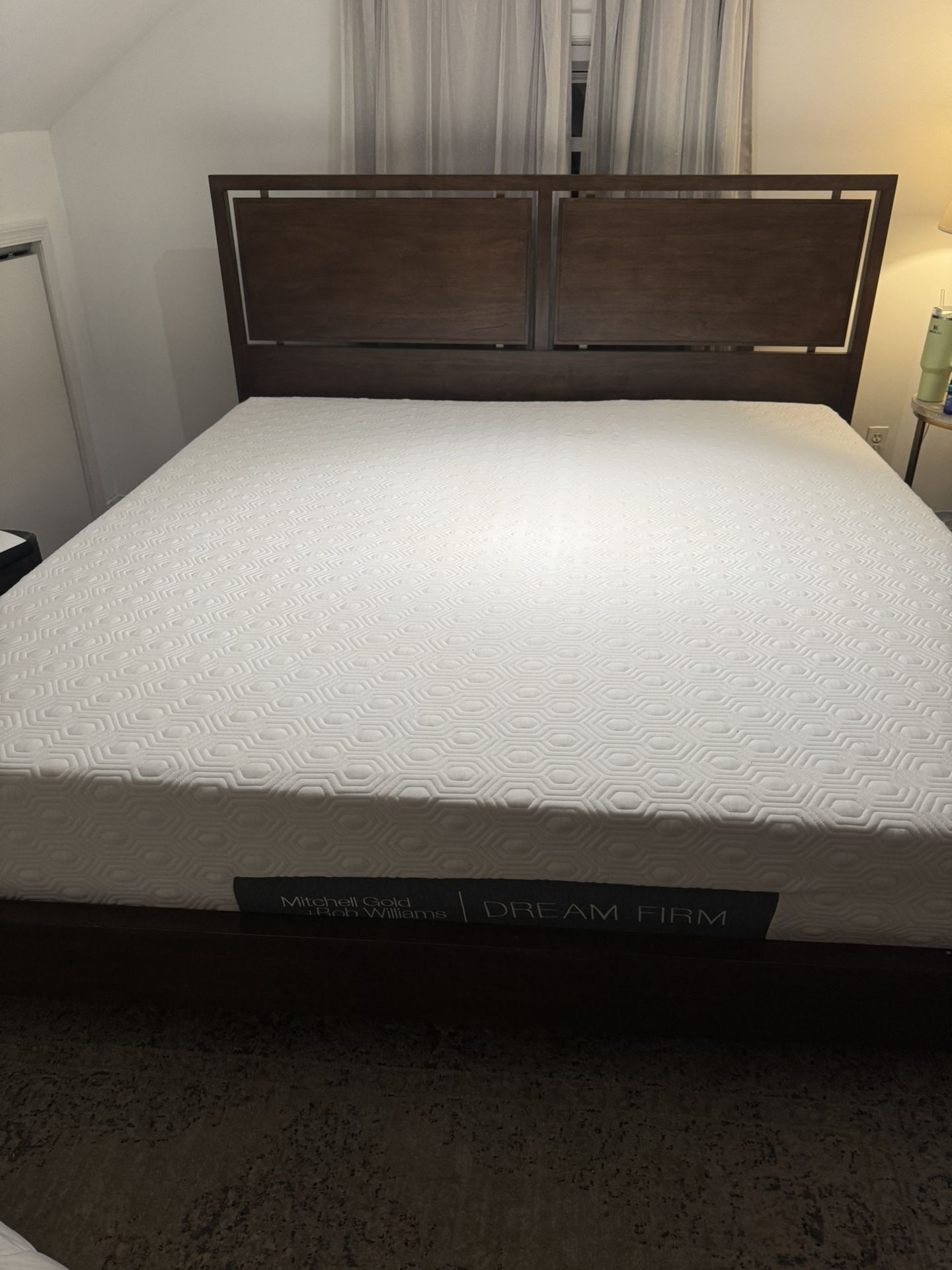 Mitchel Gold King Size Mattress and bed frame,