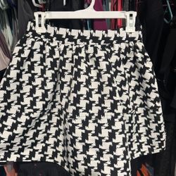 Express Houndstooth Flared Skirt 