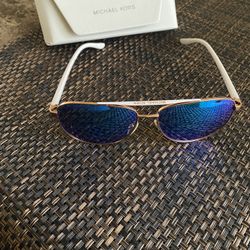 Women’s White And Blue Michael Kors Sunglasses 