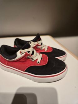 Kids Black and Red Canvas Sneakers 10c