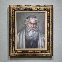 ⭕️ Rabbi Portrait Adrian Rovatkay (1896) Original Oil Painting On Canvas