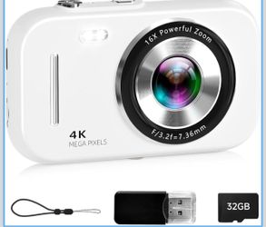 4K Digital Camera with 16X Zoom and 32GB Card
