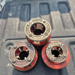 Ridgid Hand Die 3/4" 1" 1-1/4" Set Of 3 Used