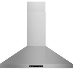 Contemporary 30 in. Convertible Wall Mounted Pyramid-Shape Hood in Stainless Steel
