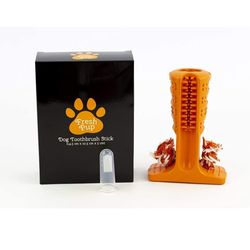 Fresh Pup Dog Toothbrush Chew Toy - Durable Non-Toxic Rubber Dog Dental Care Chewing Stick - Includes