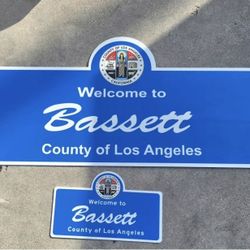 Welcome To Basset ALUMINUM REFLECTIVE STREET SIGN 