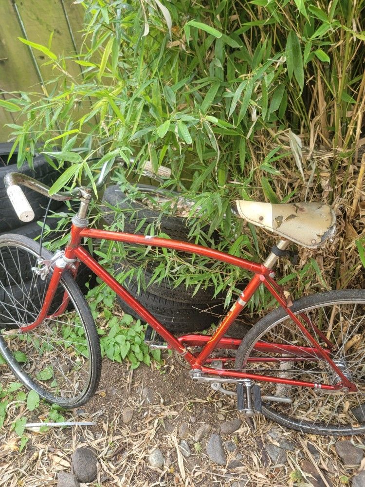 Vintage 1950s men's red Drake cruiser bicycle bike project