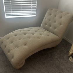 Upholstered Chaise Lounge Tufted beige 