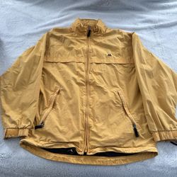 American Eagle 77 Windbreaker Rain Jacket With Rollaway Hood Yellow Men's Size S