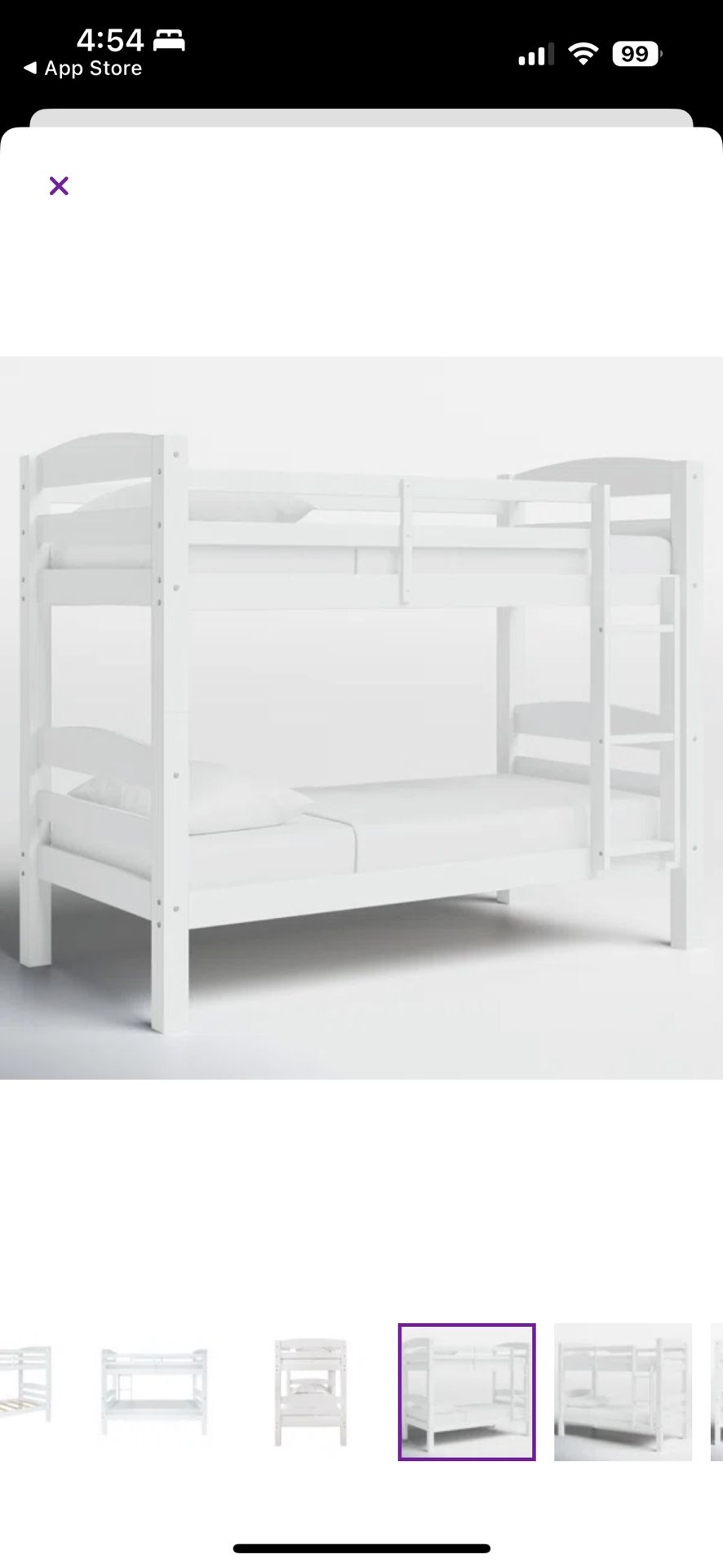 Wooden Bunk Bed Set - White