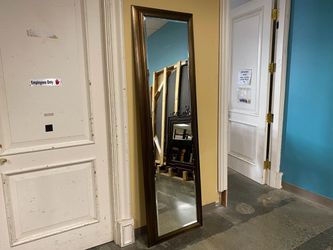 RESTORATION HARDWARE English Aged Brass Beveled Floor Mirror