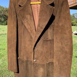 Brown Suede Leather Blazer Jacket Mens 