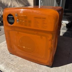 Sharp Half Pint Carousel Microwave Oven Model R-120DR - Bright Orange