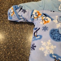 Boys 0-6 months Baby UR It thermal fleece blues snowman snowsuit