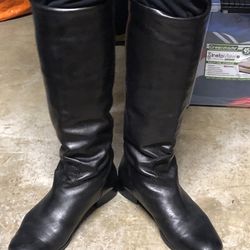 ROBERTO DEL CARLO Black Leather Boots 38.5 Made in Italy*