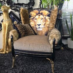 Newly Refurbished Ethan Allen🦁Eclectic/ Whimsical/ Gothic/ Glam Wingback/ Accent Chair