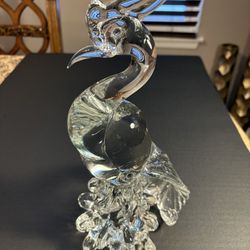 beautiful glass sculpture   - BIRD OF PARADISE SCULPTURE 