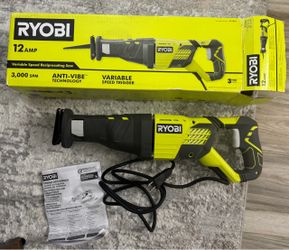 Ryobi 12 Amp Corded Reciprocating Saw, RJ186V