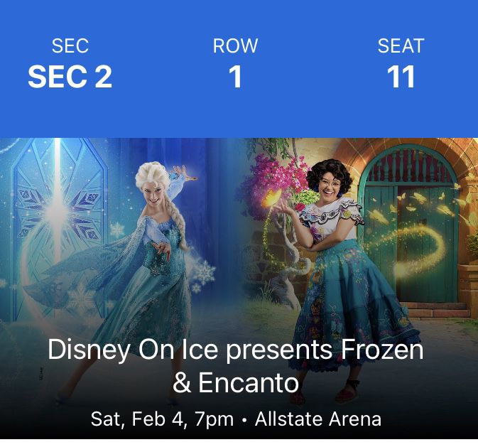 Disney On Ice Presents Frozen & Encanto (2 Front Row Tickets)