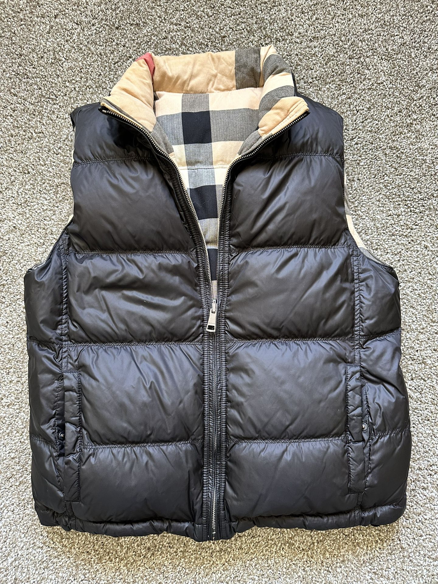Black Reversible Burberry Vest (size L)