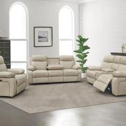 Power Recliner Sofa Set: Multi-Functional 6-Seater L-Shaped Sectional Sofa with LED Lighting, Stereo Sound & Storage