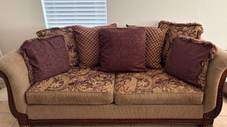 Sofa set , 2 tables and wall painting