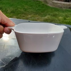 White Vintage Corning Ware Casserole Dish,  No Lid