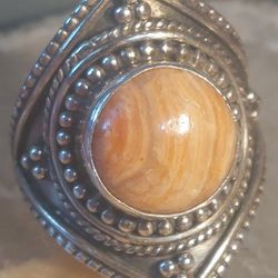 Sterling Silver Ring Gemstone Size 9