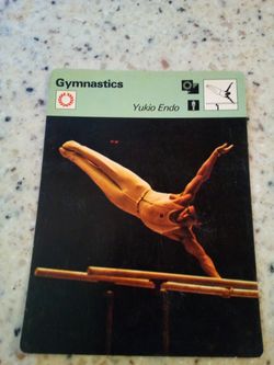 Vintage 1977 sportscaster gymnastics/ yukio Endo/solid gold gymnast/ Olympic collector card # 03-18