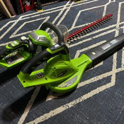 Greenworks Leaf Blower and Hedge Trimmer