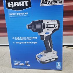HART 20-Volt Cordless Impact Driver Kit, (2) 1.5Ah Batteries