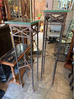 Solid iron Vintage, extremely heavy plant stand columns
