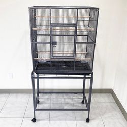 Brand New $135 Large 63-inch Bird Cage Rolling Stand for Mid-Sized Cockatiels Parakeets Lovebirds 32x19x63”