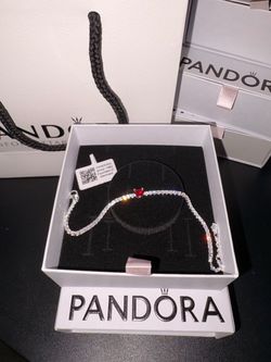 Pandora Tennis Bracelet with Red Heart