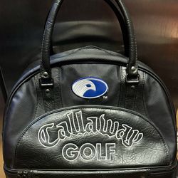 Callaway Golf Hawkeye Leather Zip Bottom Accessory Shoe Carrier Overnight Bag