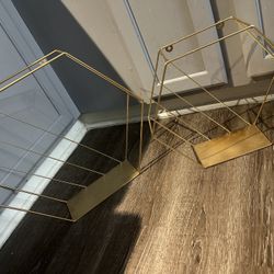 Gold decorative shelves