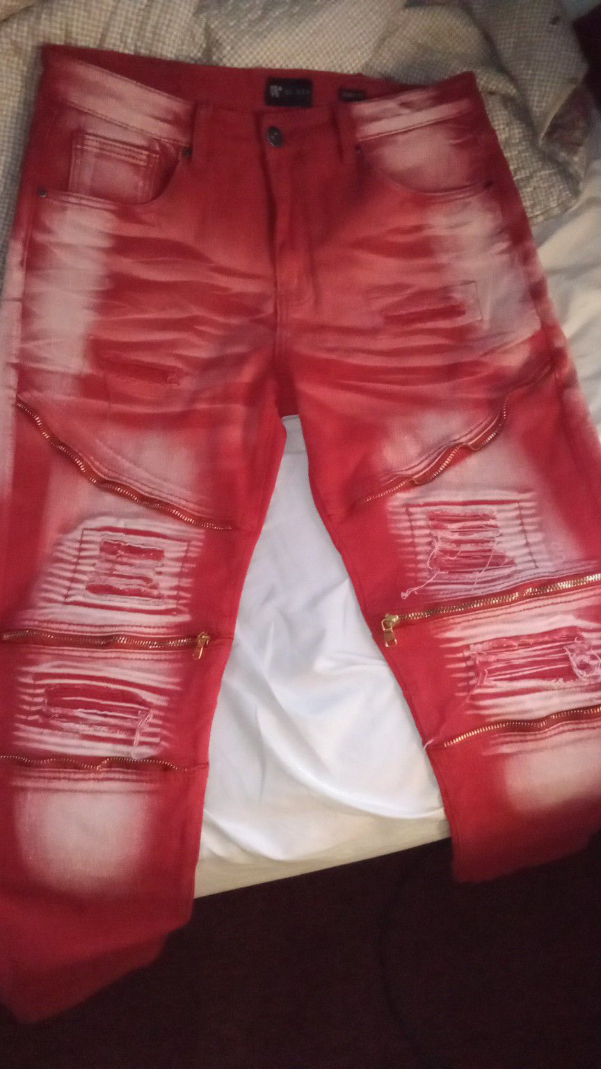 Red Designer Jeans