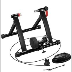 Magnetic Bike Trainer Stand w/ 6 Speed Level Wire Control Adjuster,Noise Reduction,Quick-Release & F