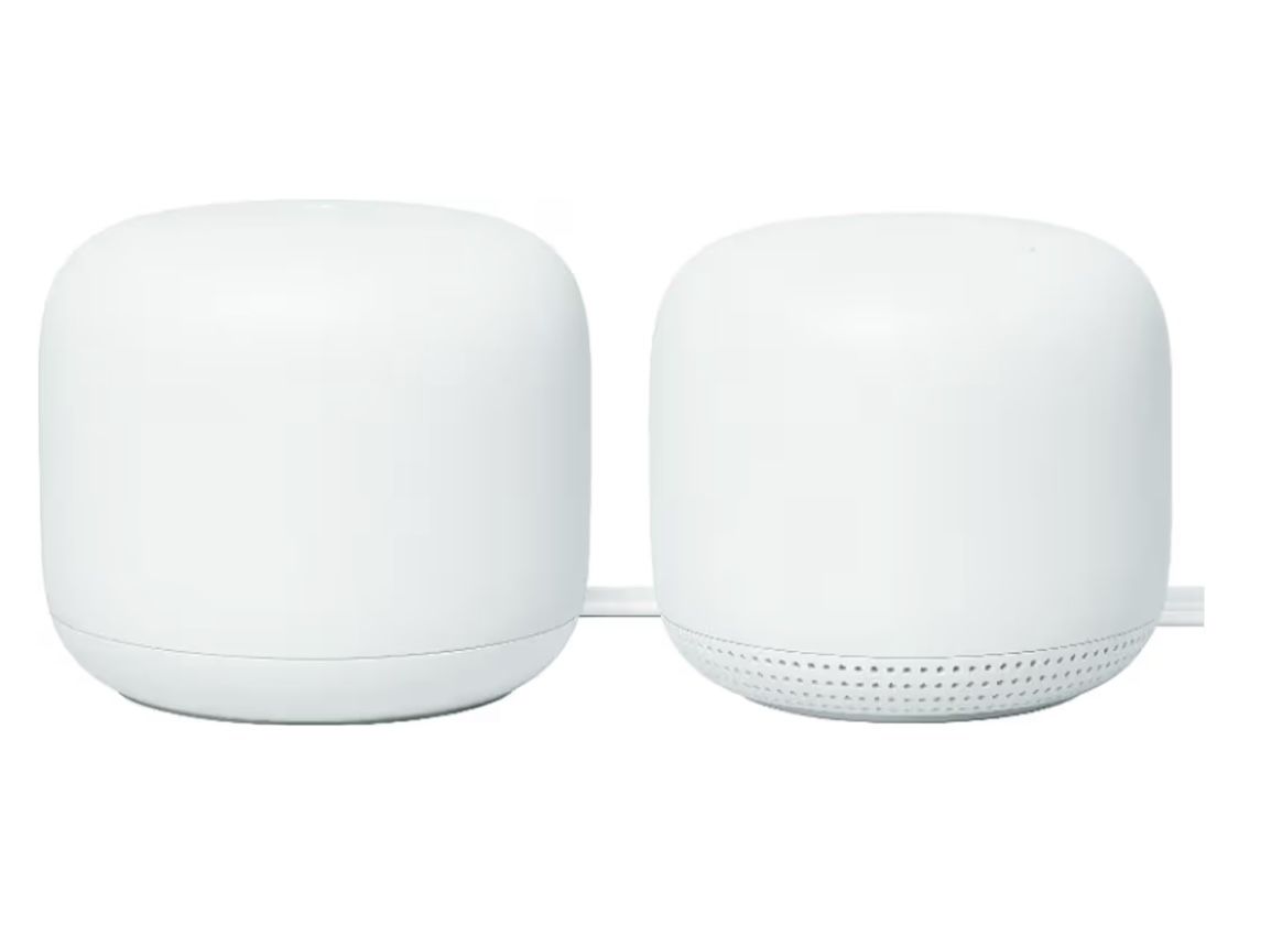 Google Nest Wifi (2nd Generation) Router and Add On Access Point Mesh Wi-Fi System (2-Pack, Snow)