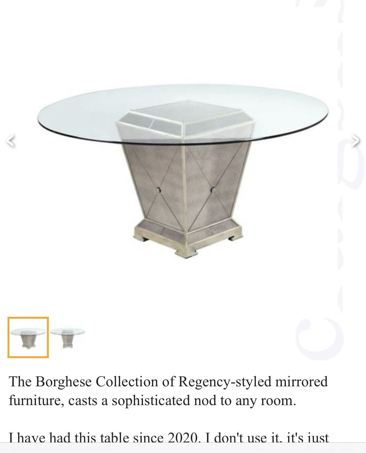 Zgallerie Mirror Table 60 Round With Two Chairs