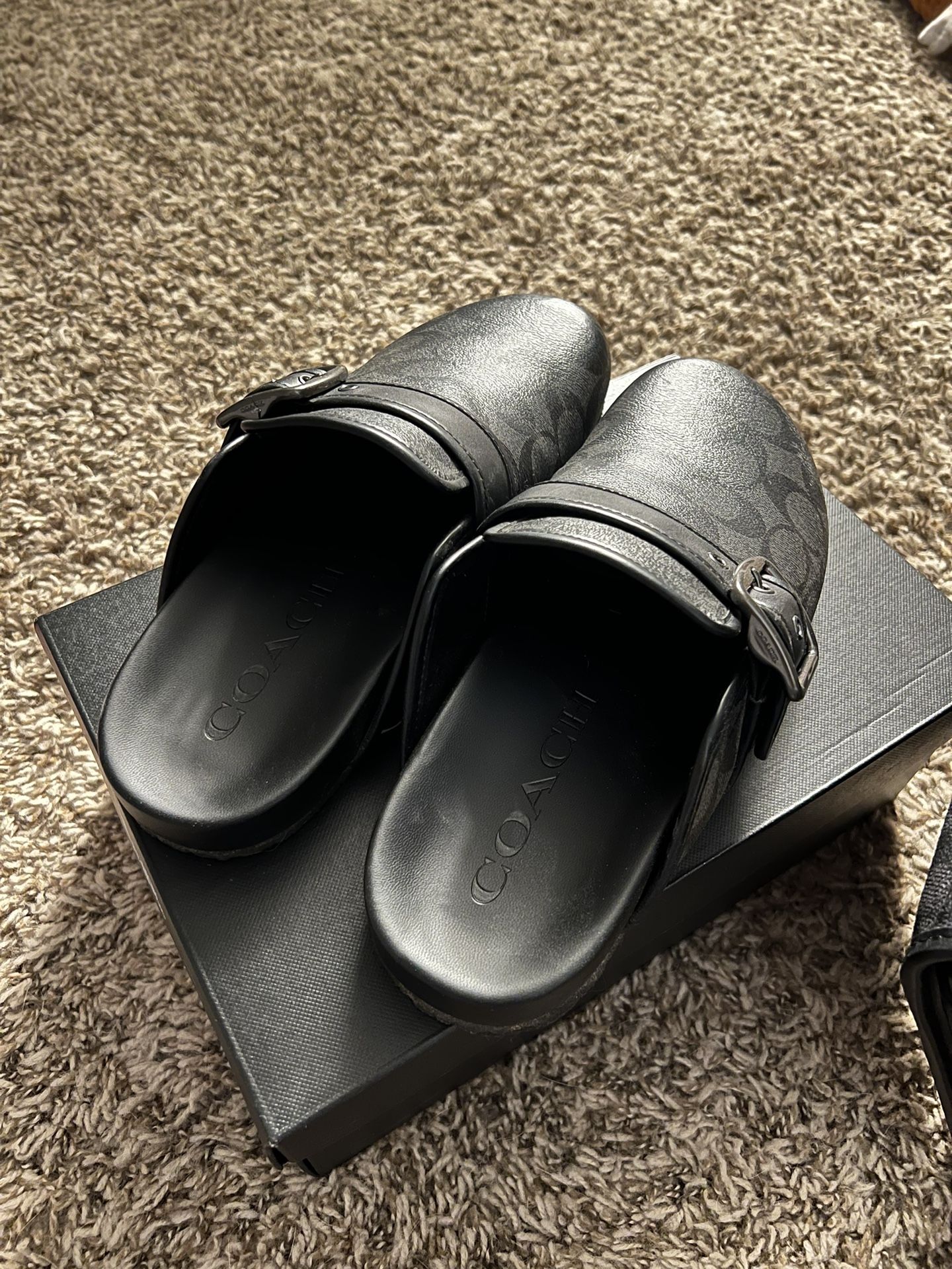 Black Coach Clog Sandals 