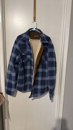 Sherpa Lined Wool Blend Jacket In Charcoal Plaid Sherpa