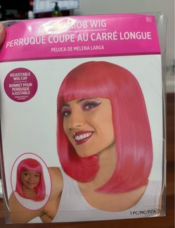 Pink Long Bob Costume Wig