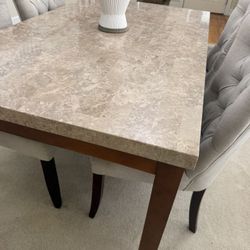 Marble Top Dining Table and 4 Chairs