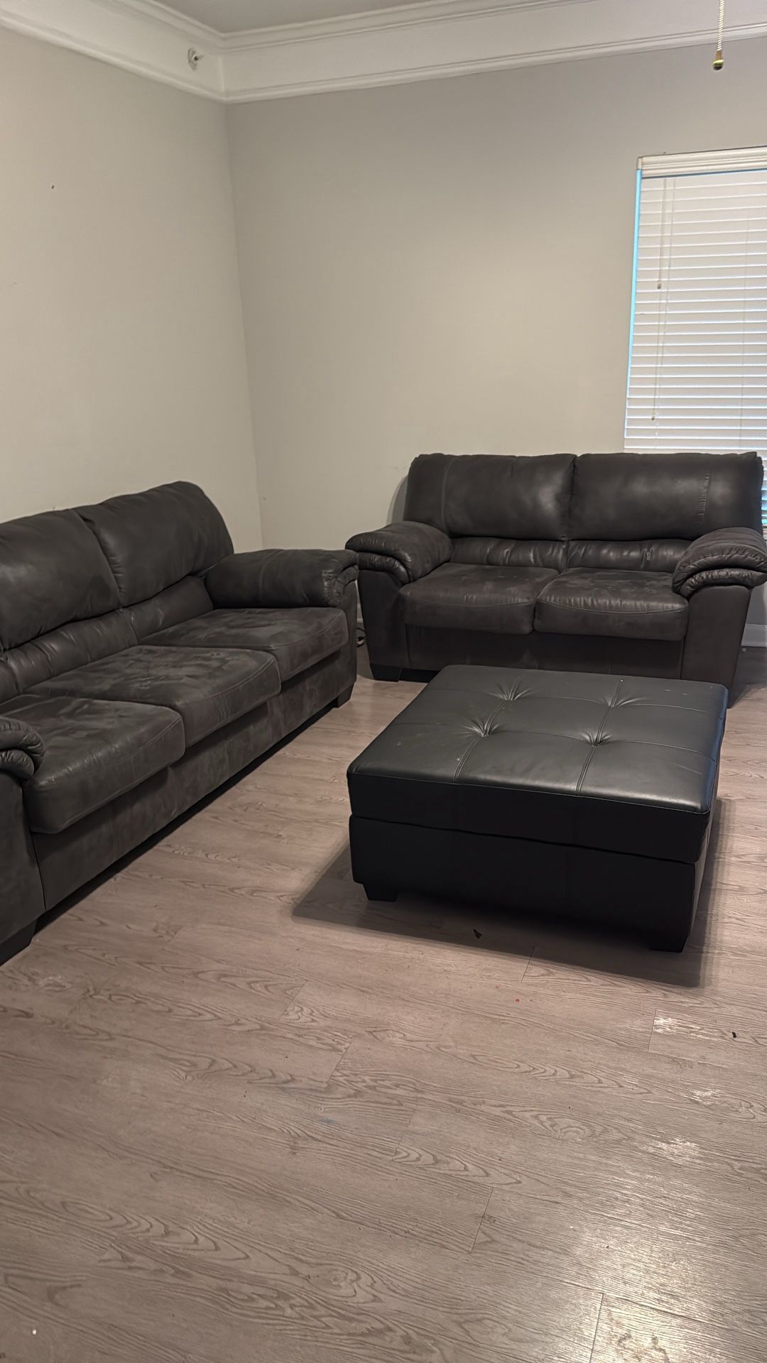 3 Piece Dark Grey Couch Set