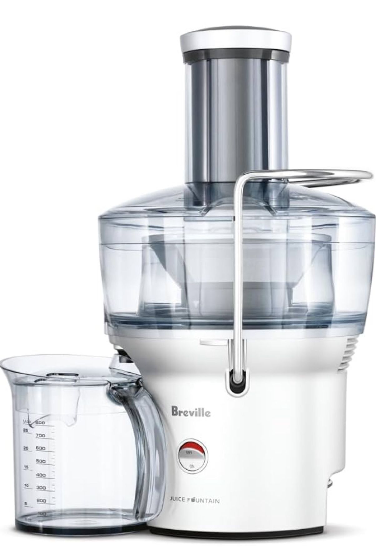 Breville BJE200XL Juice Fountain Compact Centrifugal Machine, 25 fl oz, Silver